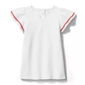 Janie and Jack White Swim Tee with Red Accents